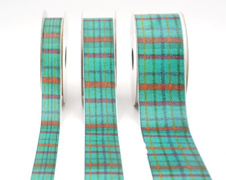 Lebhaftes Türkis und oranges Karoband_AI